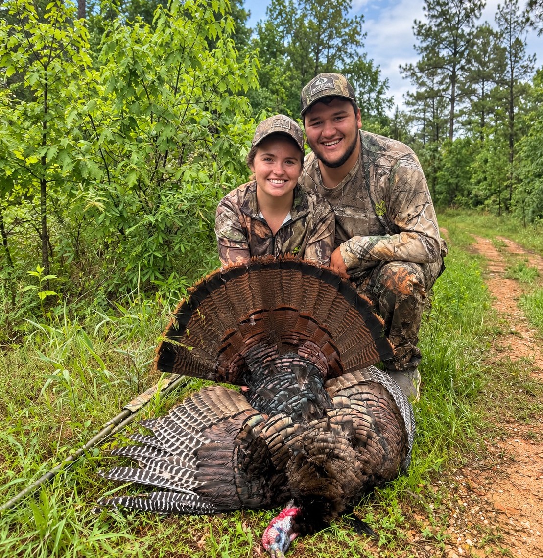 Hayden Castleberry and Alysan Speers enjoying time together outdoors in the Arkansas woods